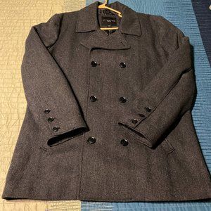 Attention Gray Wool Blend Pea Coat